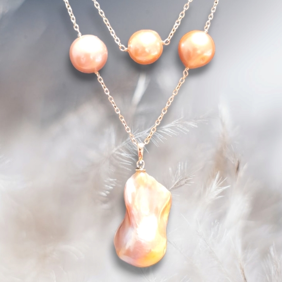 🔥PRICE CUT🔥NWT BAROQUE PEARL LAYERED RHODIUM OVER STERLING SILVER NECKLACE - Picture 6 of 16